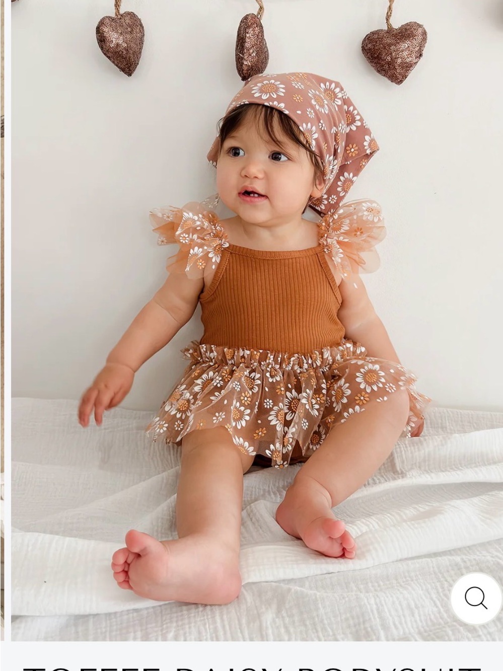 Before & Ever Toffee Daisy Bodysuit Brown 12–18M Boutique Baby